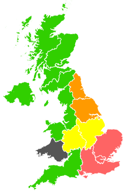 Click on a region for air pollution levels for 14/06/1989