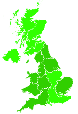 Click on a region for air pollution levels for 14/06/1995