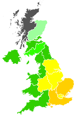 Click on a region for air pollution levels for 14/06/2001