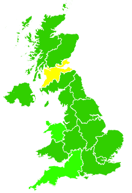 Click on a region for air pollution levels for 14/06/2002