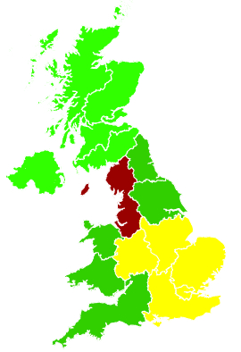 Click on a region for air pollution levels for 14/06/2004