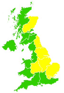 Click on a region for air pollution levels for 14/06/2009