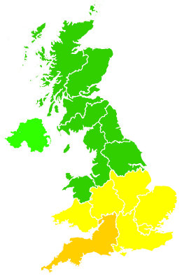 Click on a region for air pollution levels for 14/06/2017