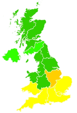 Click on a region for air pollution levels for 14/06/2022
