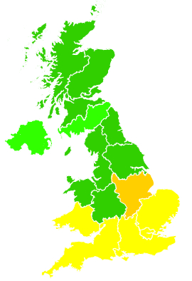 Click on a region for air pollution levels for 14/06/2022