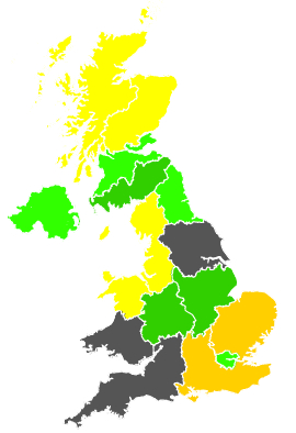 Click on a region for air pollution levels for 14/07/1987