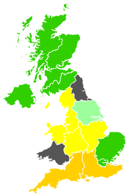 Click on a region for air pollution levels for 14/07/1990