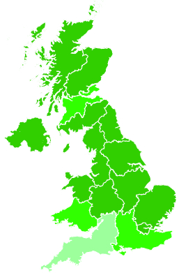 Click on a region for air pollution levels for 14/07/1992