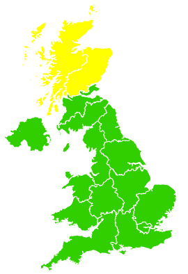 Click on a region for air pollution levels for 14/07/1995