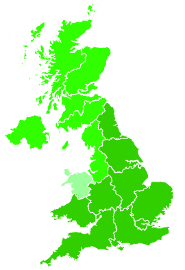 Click on a region for air pollution levels for 14/07/1997