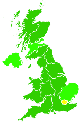 Click on a region for air pollution levels for 14/07/1999