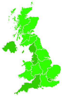 Click on a region for air pollution levels for 14/07/2000