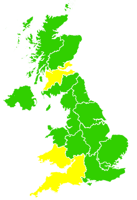 Click on a region for air pollution levels for 14/07/2006