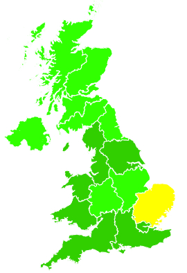 Click on a region for air pollution levels for 14/07/2008