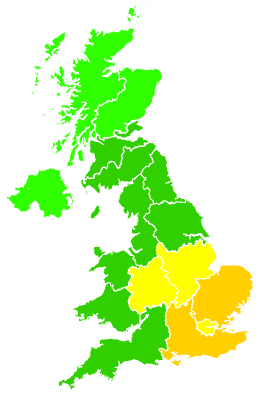 Click on a region for air pollution levels for 14/07/2018