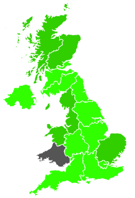Click on a region for air pollution levels for 14/08/1987
