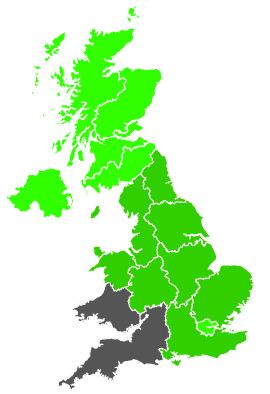 Click on a region for air pollution levels for 14/08/1990