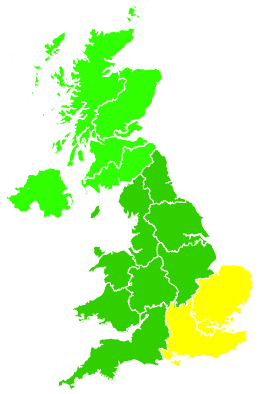Click on a region for air pollution levels for 14/08/2001