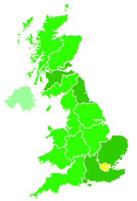 Click on a region for air pollution levels for 14/08/2013