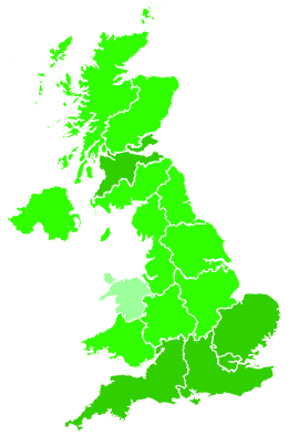 Click on a region for air pollution levels for 14/08/2021