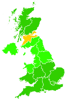 Click on a region for air pollution levels for 14/08/2023