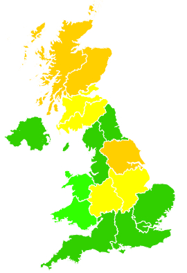 Click on a region for air pollution levels for 14/08/2025