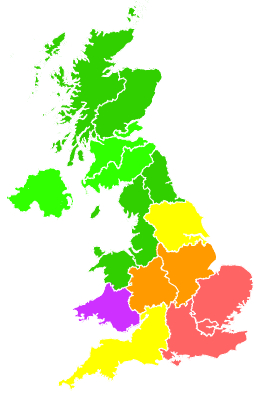 Click on a region for air pollution levels for 14/08/2026