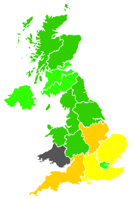 Click on a region for air pollution levels for 14/09/1990