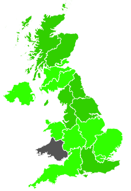 Click on a region for air pollution levels for 14/09/1991