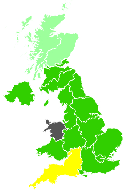 Click on a region for air pollution levels for 14/09/1996