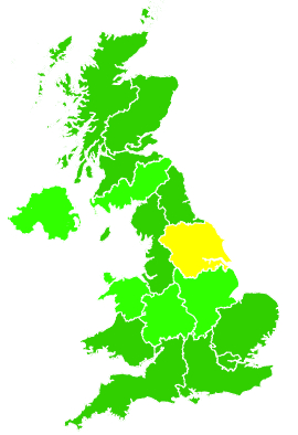 Click on a region for air pollution levels for 14/09/2000