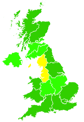 Click on a region for air pollution levels for 14/09/2001