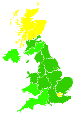 Click on a region for air pollution levels for 14/09/2006