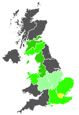 Click on a region for air pollution levels for 14/10/1986