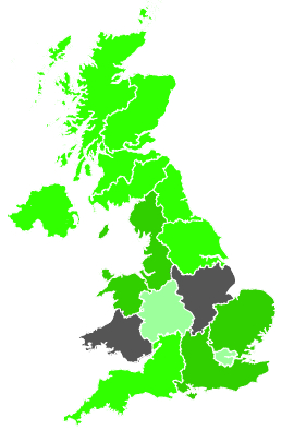 Click on a region for air pollution levels for 14/10/1987
