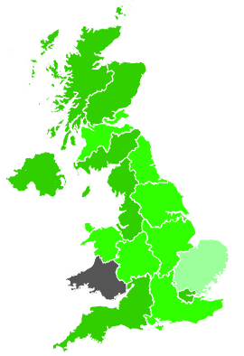 Click on a region for air pollution levels for 14/10/1991