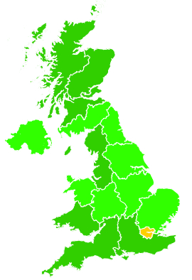Click on a region for air pollution levels for 14/10/2000