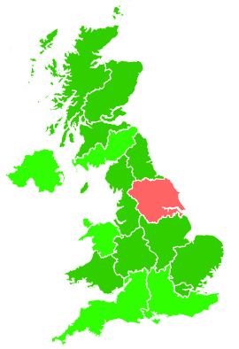 Click on a region for air pollution levels for 14/10/2003