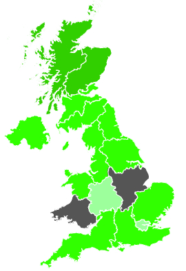 Click on a region for air pollution levels for 14/11/1987