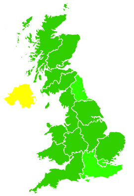 Click on a region for air pollution levels for 14/11/1993