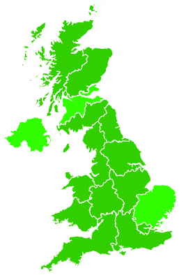 Click on a region for air pollution levels for 14/11/1998