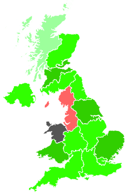 Click on a region for air pollution levels for 14/11/2001