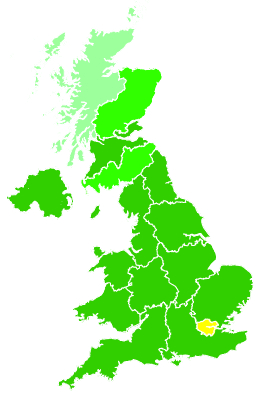 Click on a region for air pollution levels for 14/11/2003