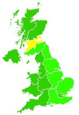 Click on a region for air pollution levels for 14/11/2007