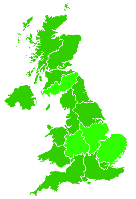 Click on a region for air pollution levels for 14/11/2008