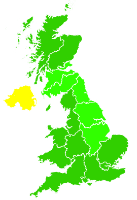 Click on a region for air pollution levels for 14/11/2012