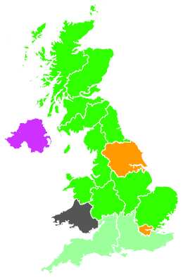 Click on a region for air pollution levels for 14/12/1991