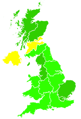 Click on a region for air pollution levels for 14/12/2009
