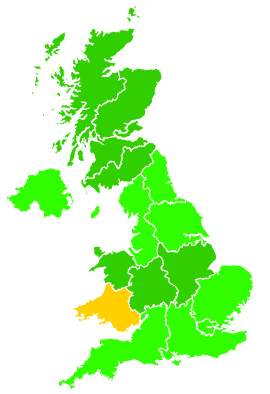 Click on a region for air pollution levels for 14/12/2021