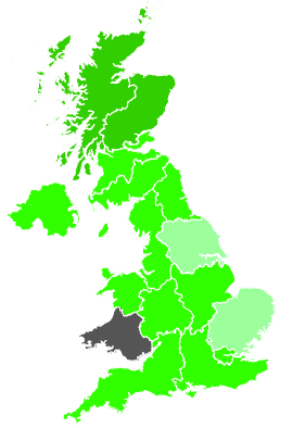 Click on a region for air pollution levels for 15/01/1988